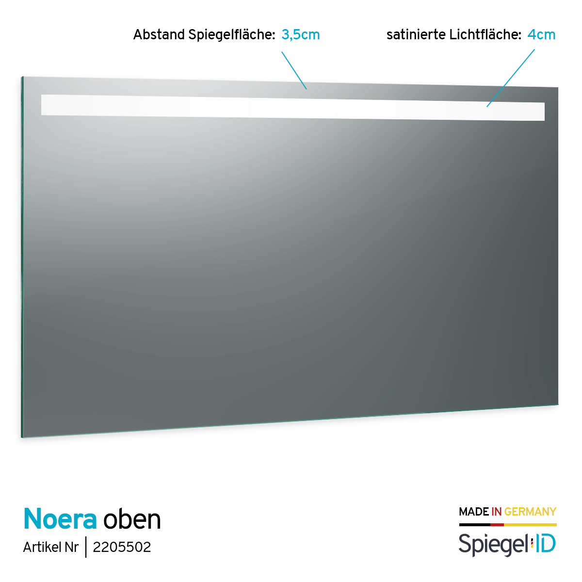 LED Spiegel nach Maß fürs Badezimmer - Noera oben - Spiegelando