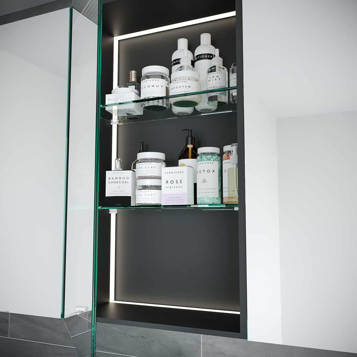 Spiegelschrank Rückwand matt schwarz Spiegelschrank Rückwand matt schwarz
